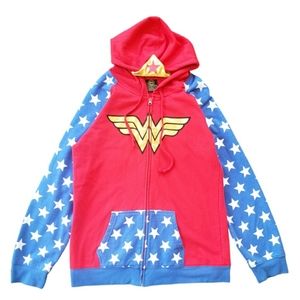 DC Comics Wonder Woman Costume Cosplay Zip Up Hoodie Women’s Size 2XL